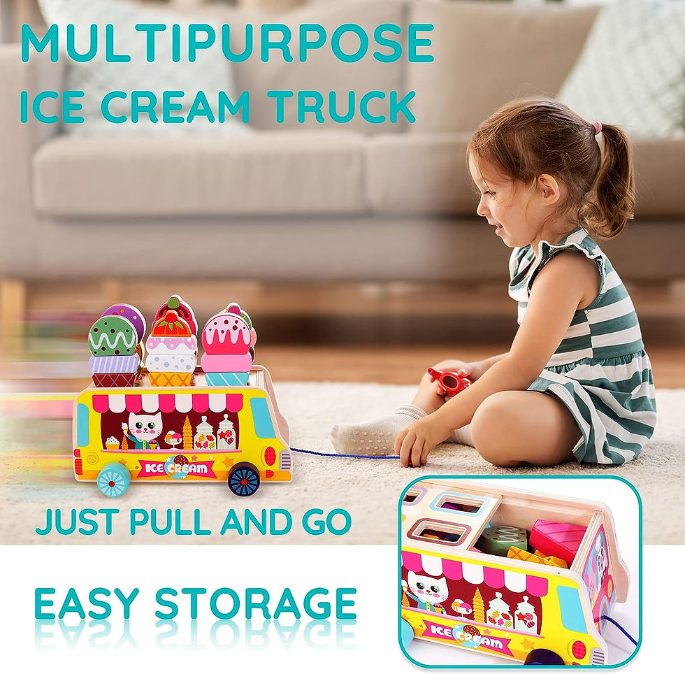 サムネイル： Wooden Ice Cream Truck, 28 pcs
