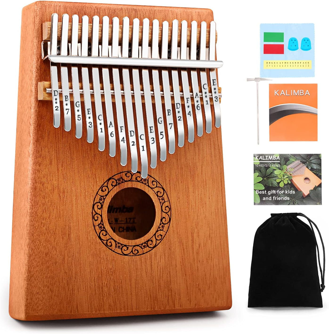 Kalimba Thumb Piano,YUNDIE Portable 17 Keys