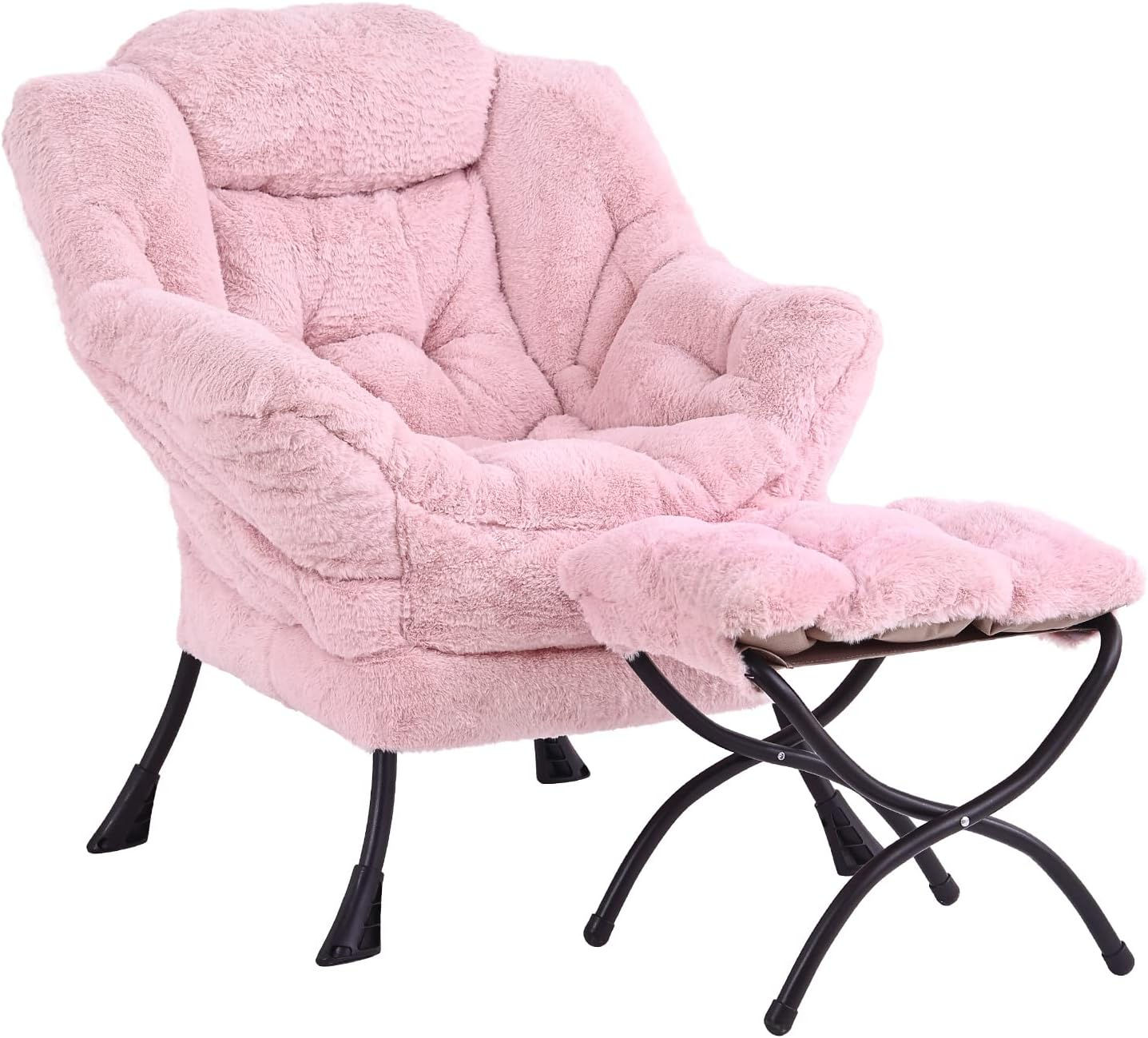 LITA Lazy Chair with Ottoman, Modern Accent Leisure Upholstered Sofa Chair