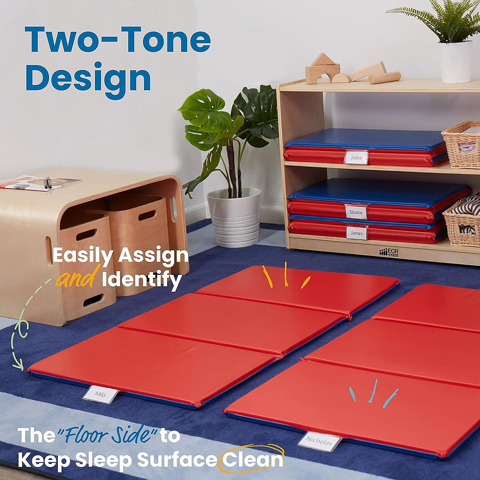 Miniaturbild: ECR4Kids Premium Folding Rest Mat,  Sleeping Pad, Blue/Red