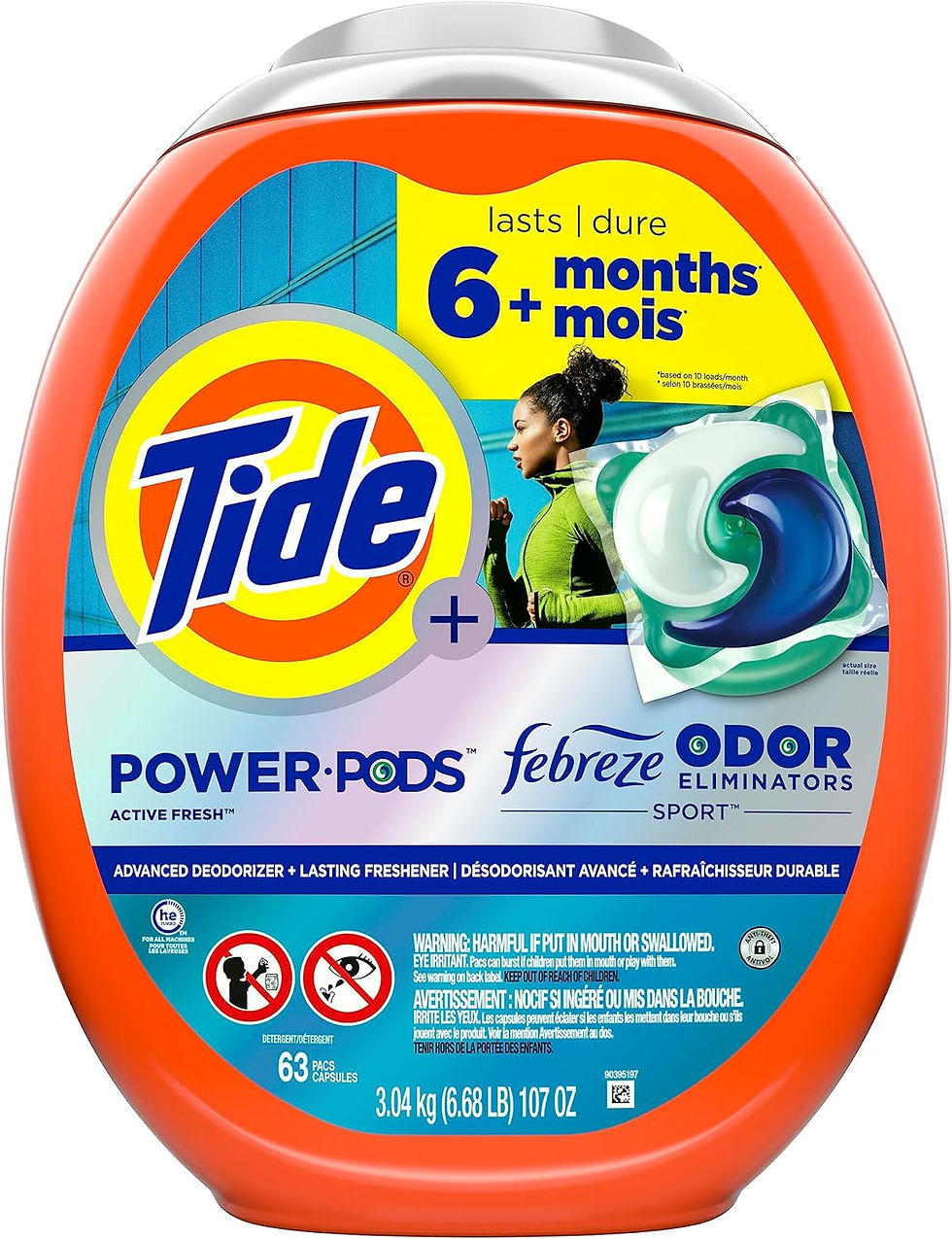 Miniature : Tide Power Pods Laundry Detergent Pacs with Febreze Sport, 63 Count