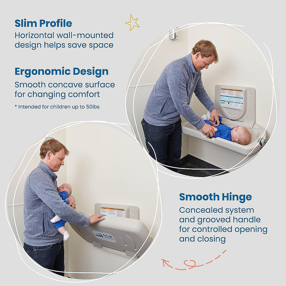 Μικρογραφία: ECR4Kids Horizontal Wall-Mounted Changing Station with Slim Back