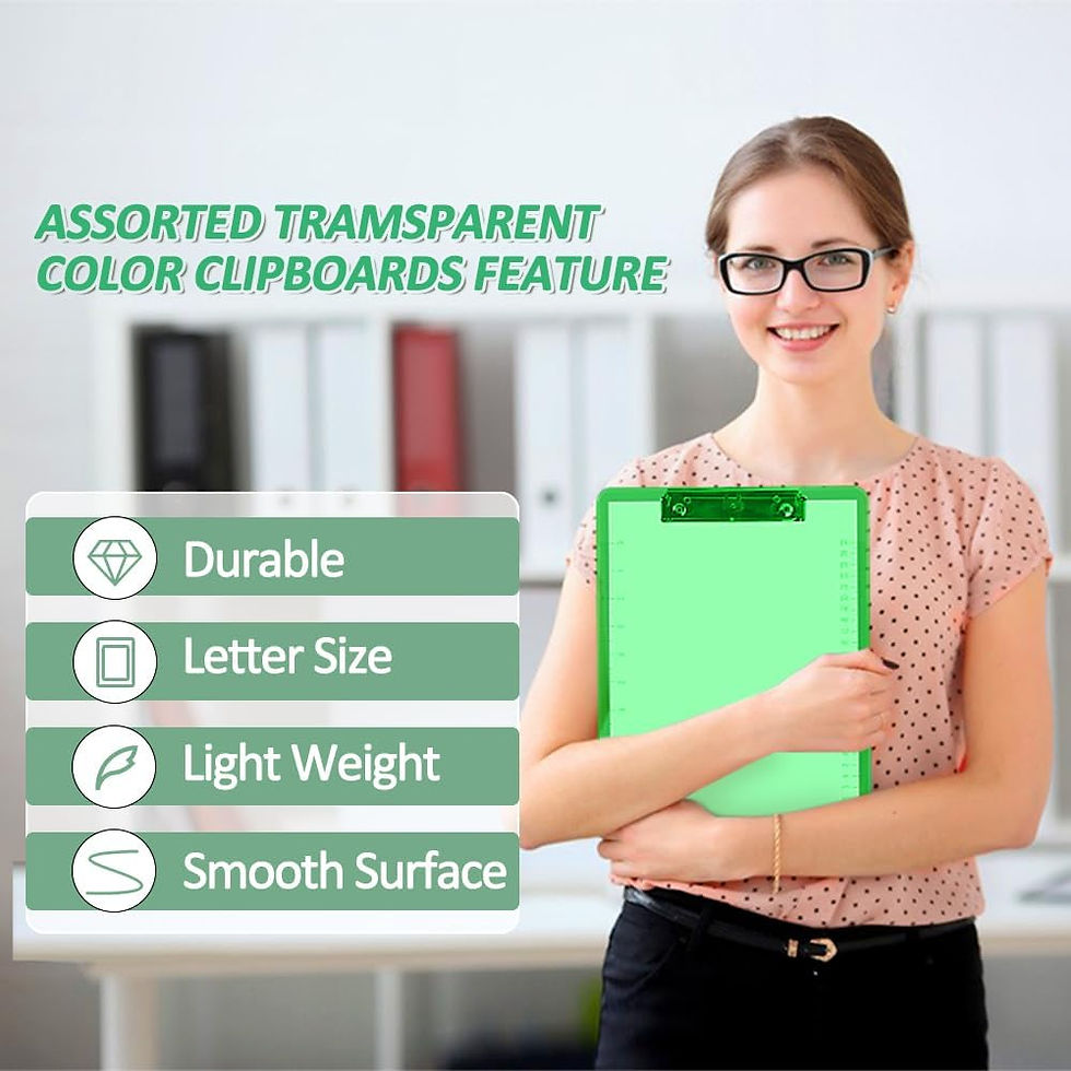 Miniaturbild: Plastic Clipboards, PANDRI 12 Pack Clear Colored Clipboards 12.5 x 9 Inch