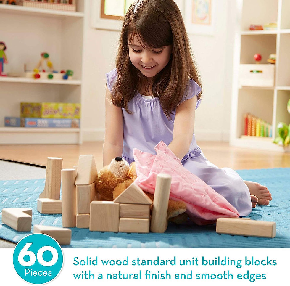 Miniaturbild: Melissa & Doug Standard Unit Solid-Wood Building Blocks With Wooden Storage Tray