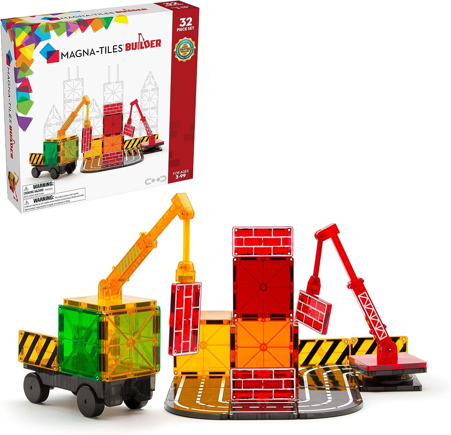 MAGNA-TILES Builder 32-Piece Magnetic Construction Set