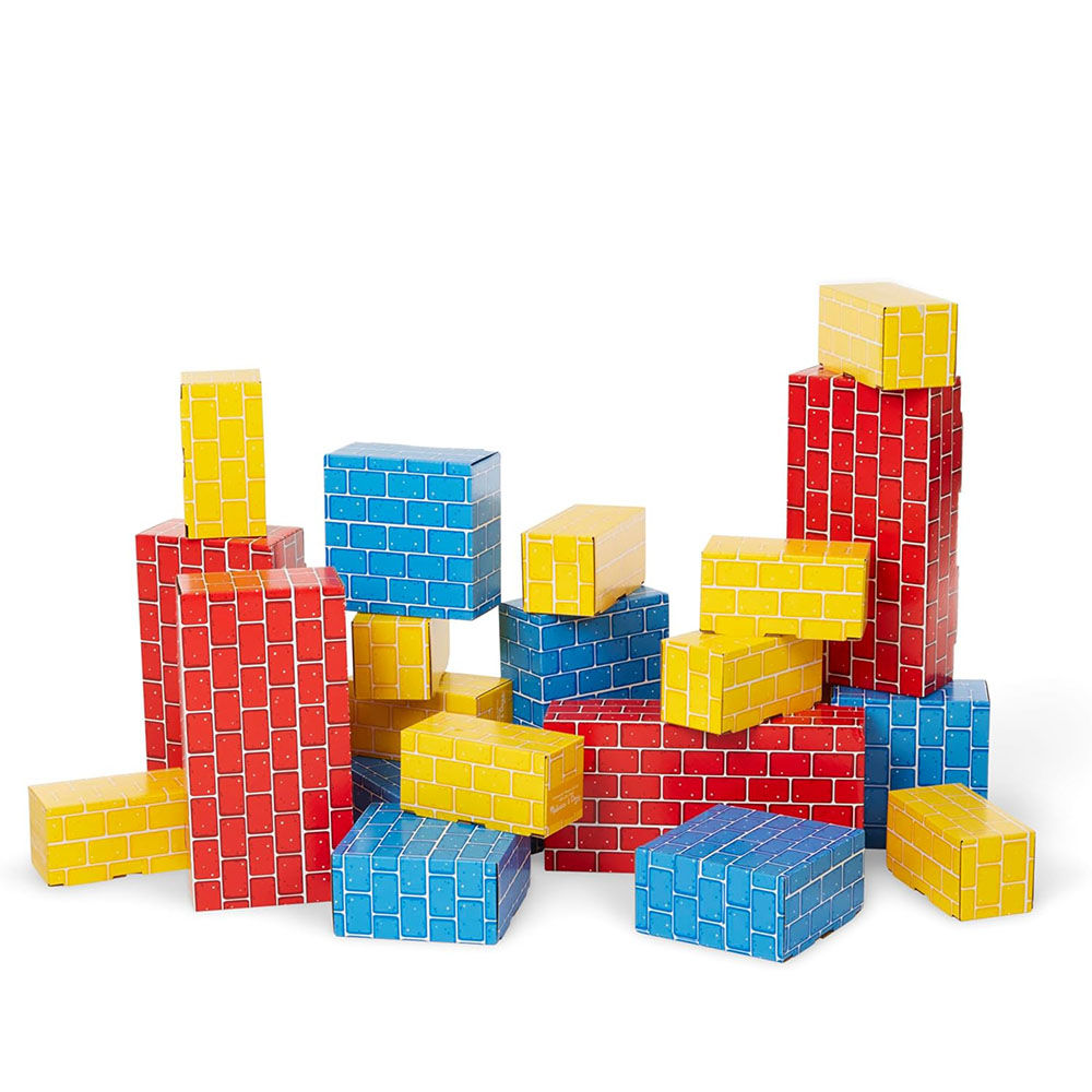 Melissa & Doug Jumbo Extra-Thick Cardboard Building Blocks - 40 Blocks in 3 Size
