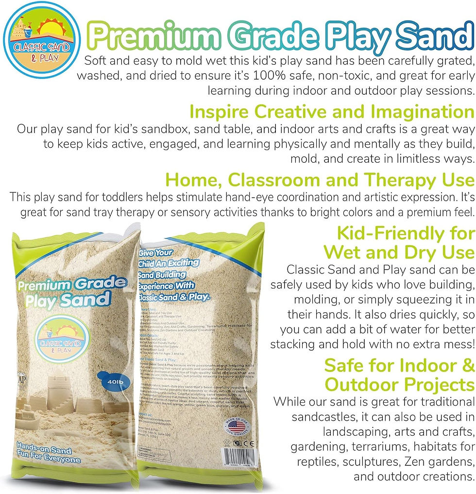 Miniature : Classic Sand and Play Sand for Sandbox, Table, Therapy, and Outdoor Use, 40 lb