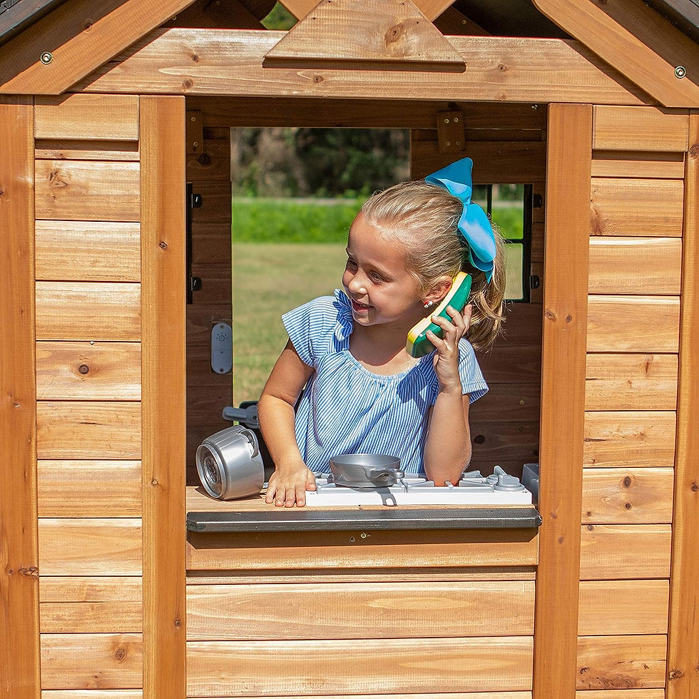 Miniaturbild: Backyard Discovery Sweetwater All Cedar Wooden Playhouse, Light Brown