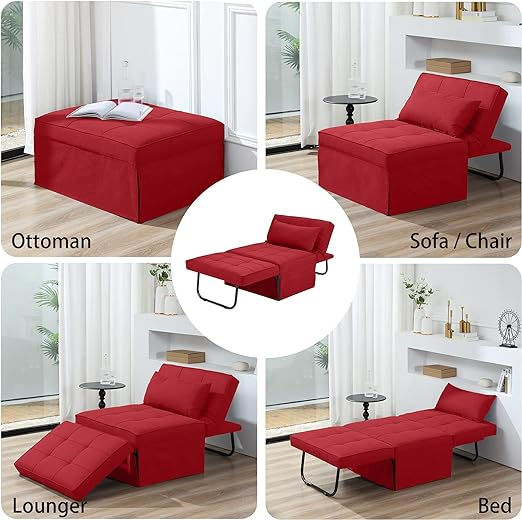 Μικρογραφία: Sofa Bed, 4 in 1 Multi-Function Folding Ottoman Breathable Linen Couch Bed