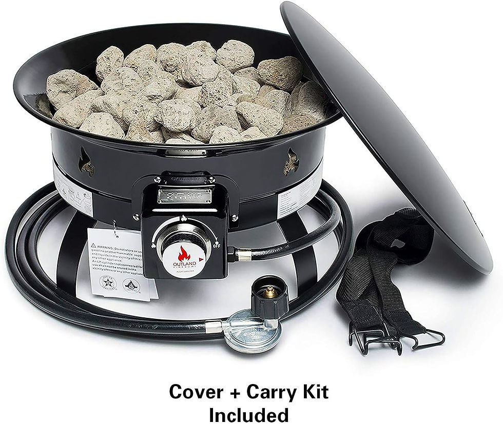 Miniaturbild: Deluxe Outdoor Portable Propane Gas Fire Pit with Cover & Carry Kit