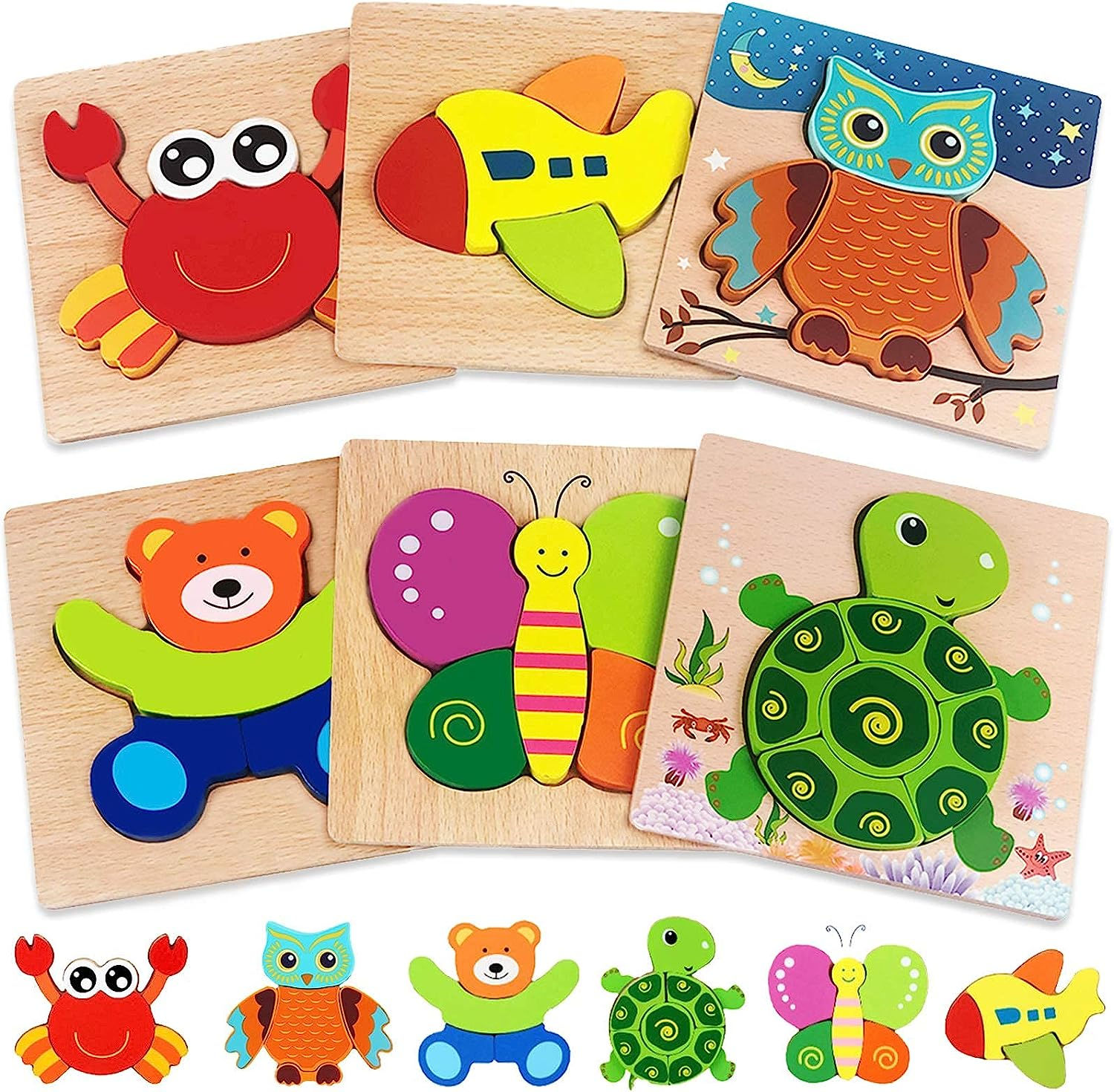 Wooden Puzzles for Toddlers 1-3 Toys Gifts for 1 2 3 Year Old Boys Girls