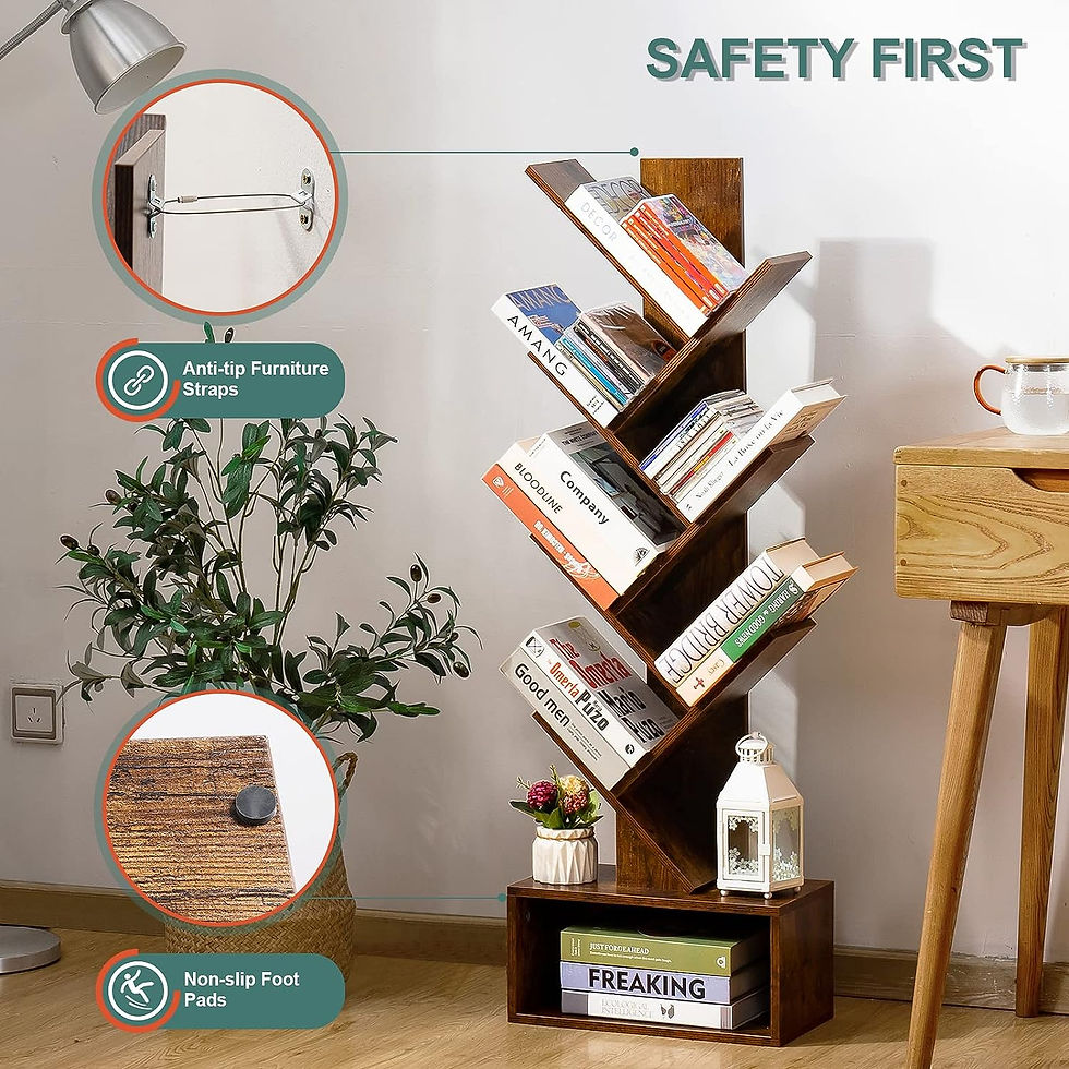 サムネイル： Modern Tree Bookshelf 7 Shelf Bookcase Book Storage 02