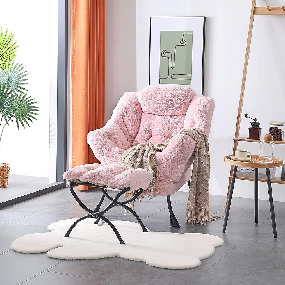 Miniature : LITA Lazy Chair with Ottoman, Modern Accent Leisure Upholstered Sofa Chair