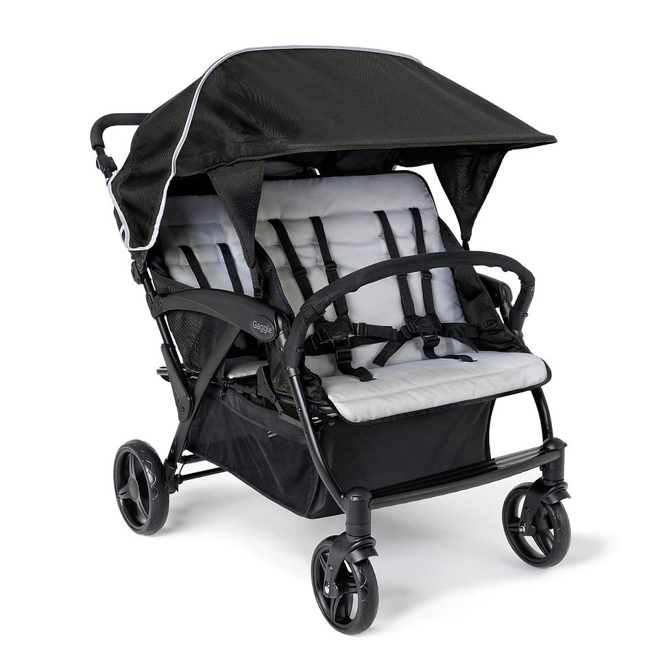 サムネイル： 4 Seat Quad Stroller with Stroller Canopy and Bench Seats, 5 Point Harness