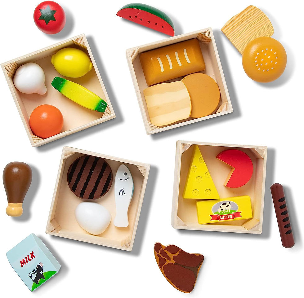 Μικρογραφία: Melissa & Doug Food Groups - 21 Wooden Pieces and 4 Crates
