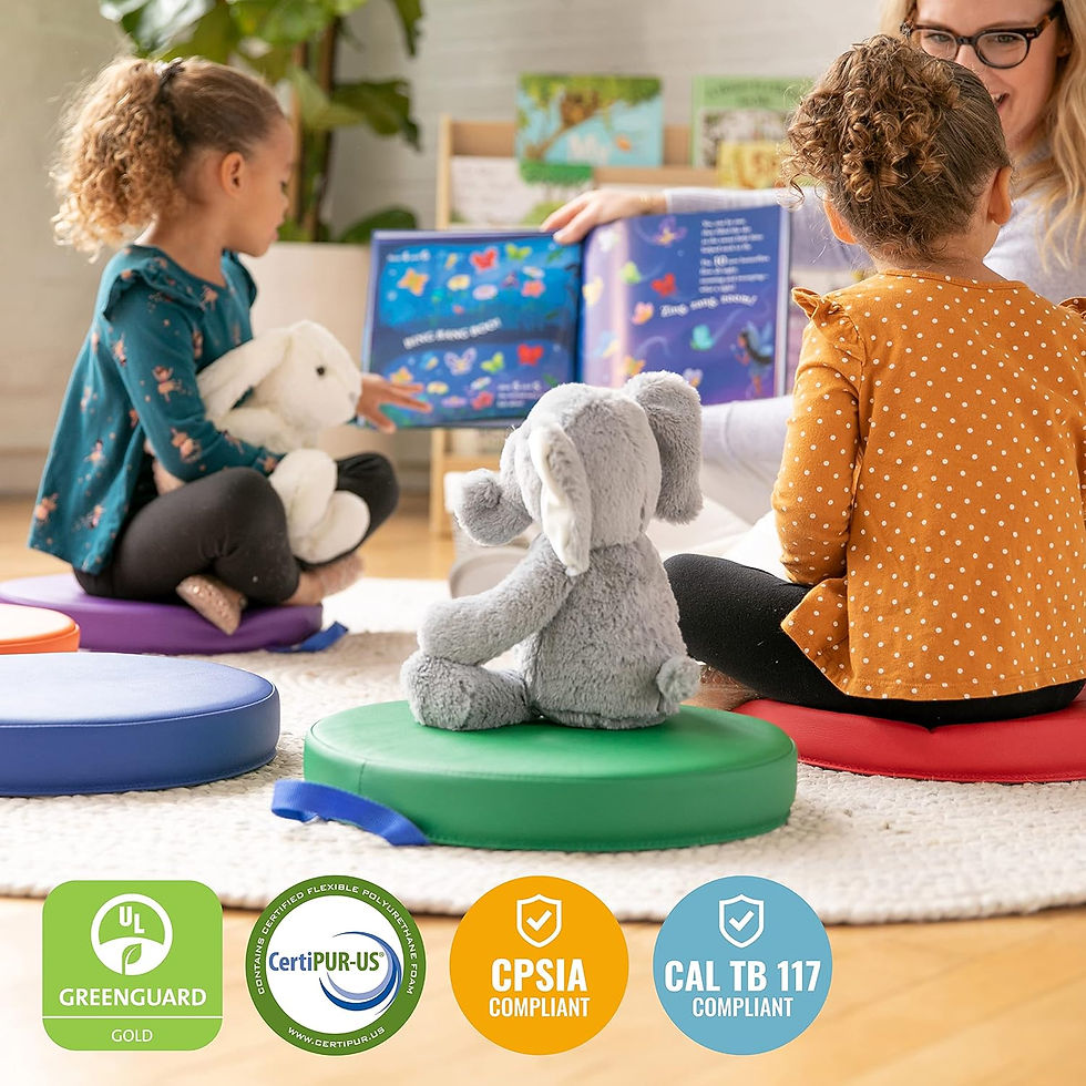 Miniature : ECR4Kids SoftZone Floor Cushions, Round, Flexible Seating, Assorted, 6-Piece