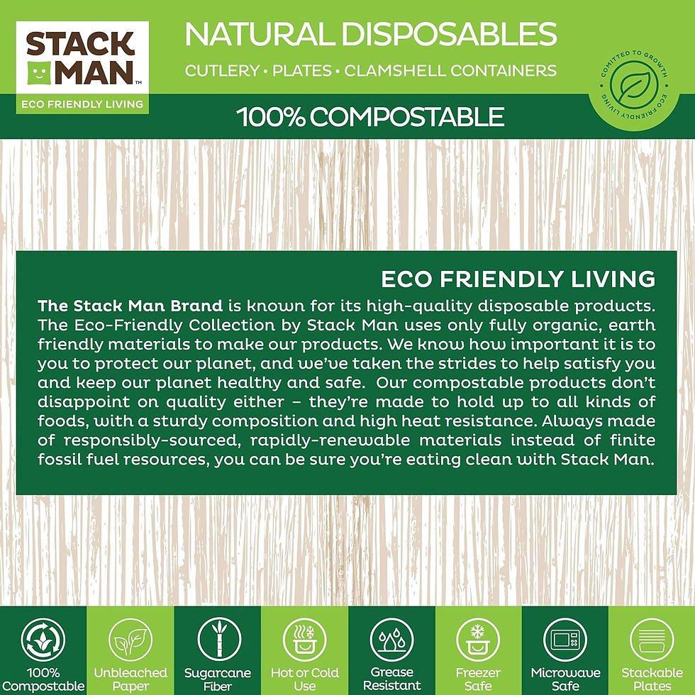 Thumbnail: Compostable Heavy Duty Disposable Paper Plates (PFAS-Free)-9 Inch - 125-Pack