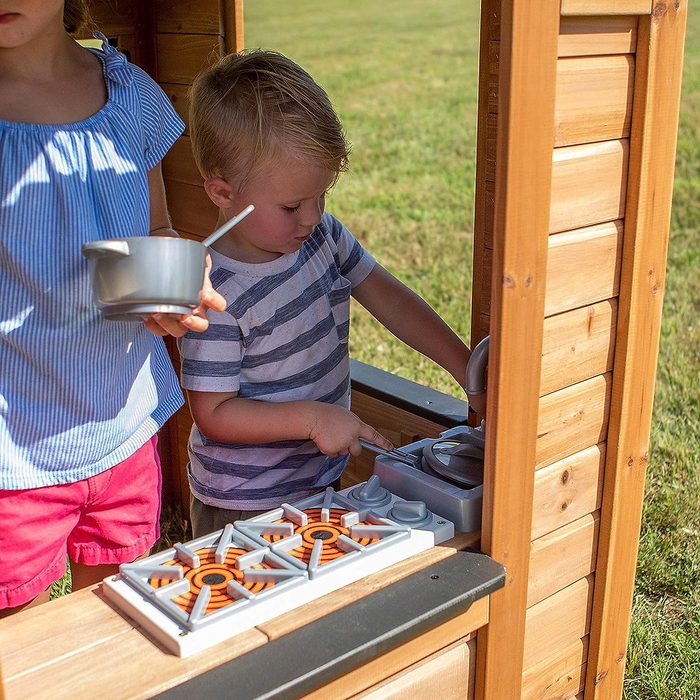 Miniaturbild: Backyard Discovery Sweetwater All Cedar Wooden Playhouse, Light Brown