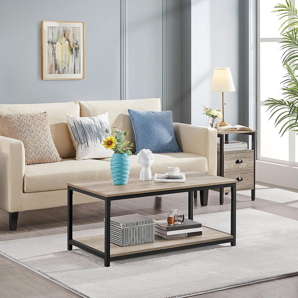 Μικρογραφία: Yaheetech 2-Tier Industrial Wood Coffee Table