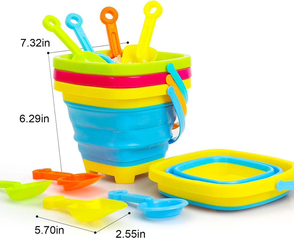 Miniaturbild: TOY Life Beach Toys, Sand Toys for Kids with 4 Collapsible Beach Buckets