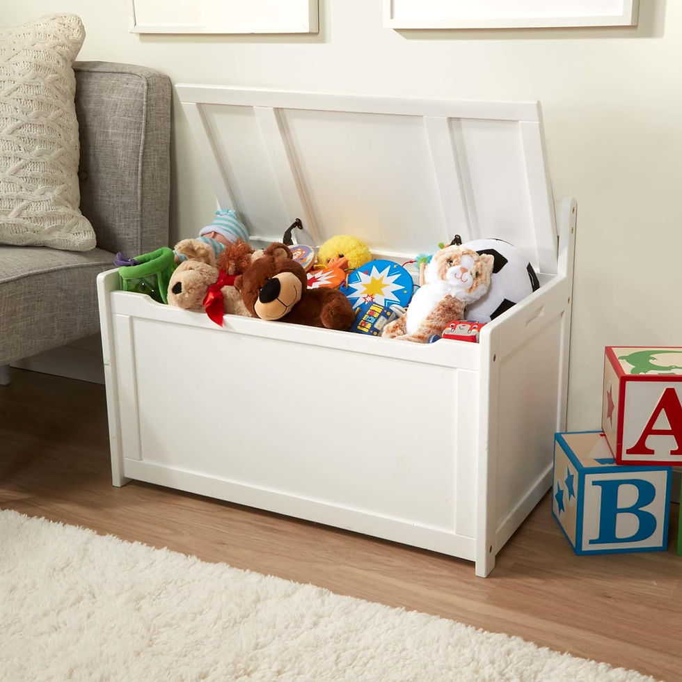 Miniaturbild: Melissa & Doug Wooden Toy Chest-White Furniture for Playroom