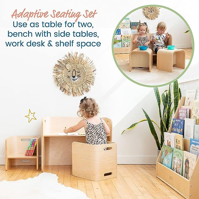 Thumbnail: ECR4Kids Bentwood Multipurpose Table and Chair Set 3-Piece