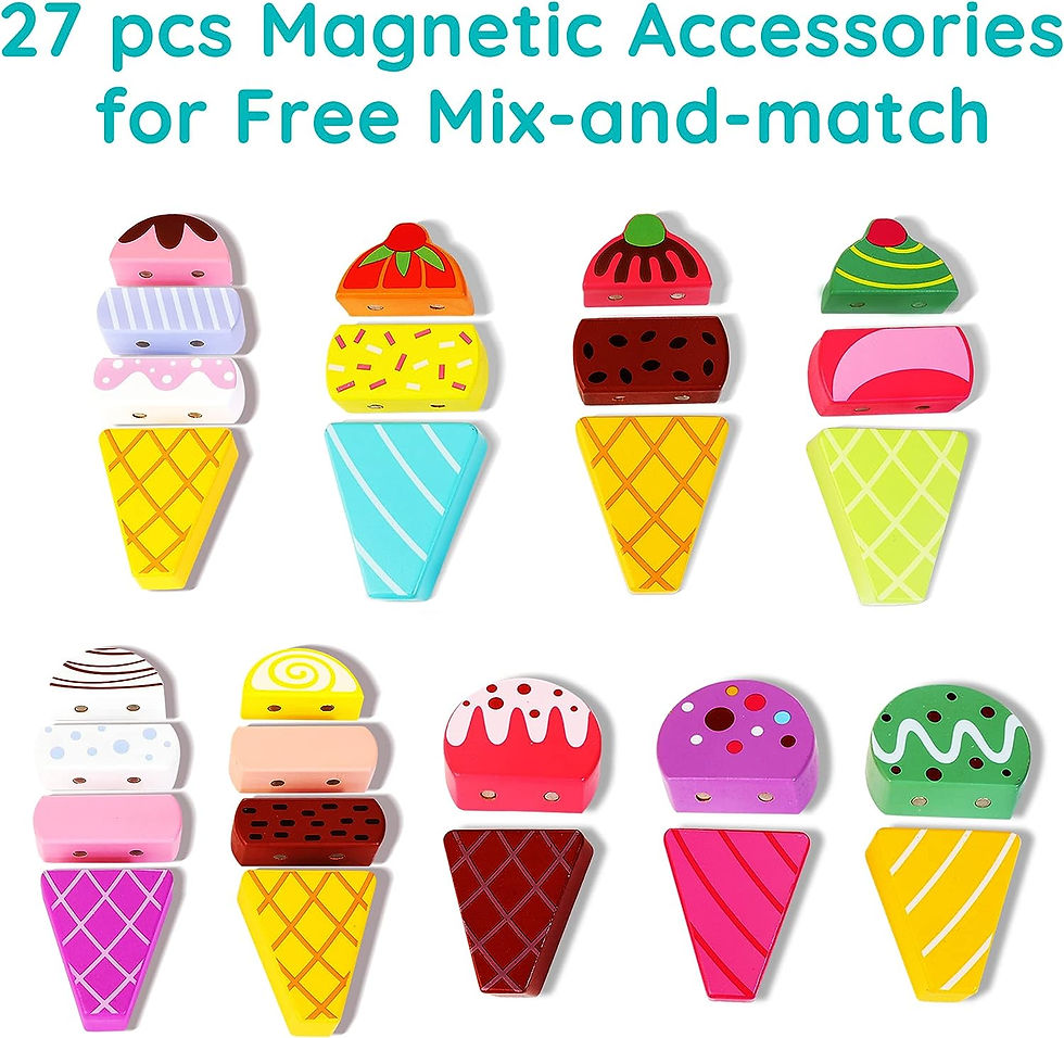 Miniature : Wooden Ice Cream Truck, 28 pcs