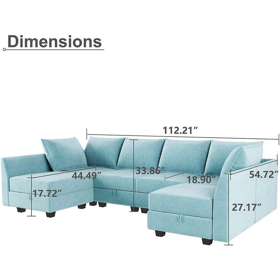 Miniature : HONBAY Convertible Modular Sectional Sofa