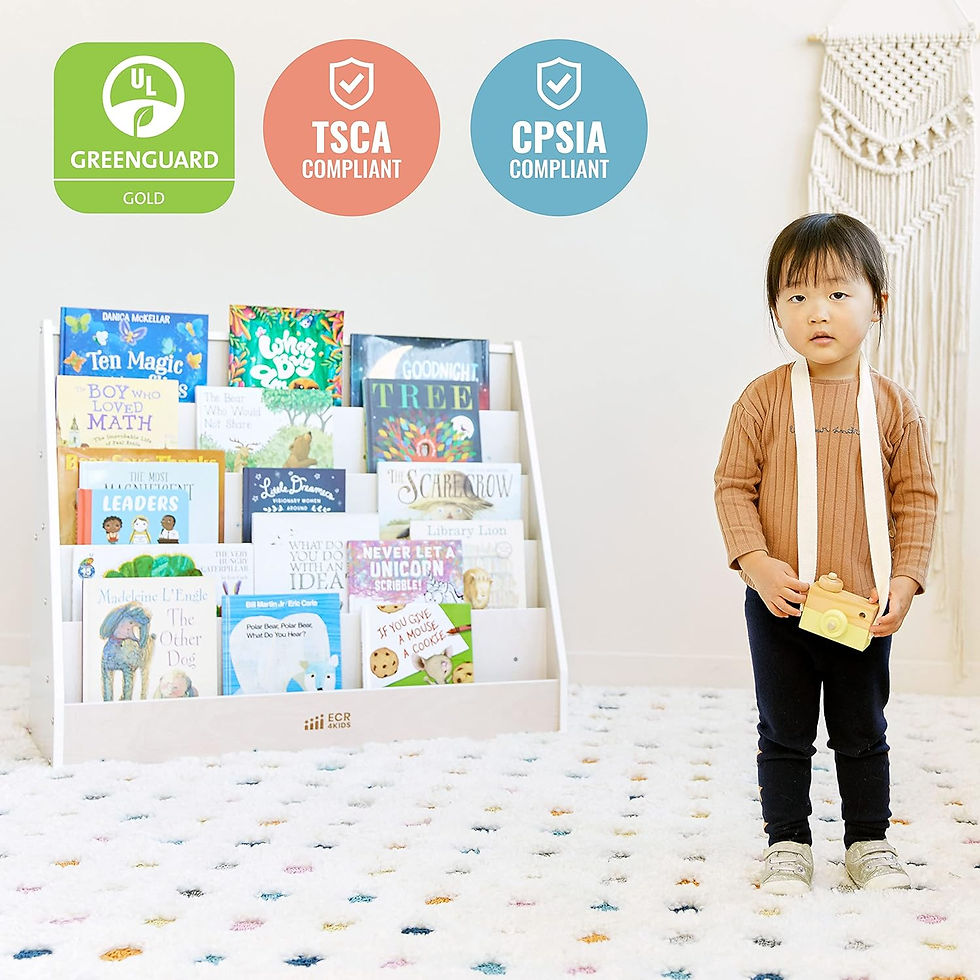 Μικρογραφία: ECR4Kids Kids Single-Sided Book Display, Classroom Bookshelf, White Wash