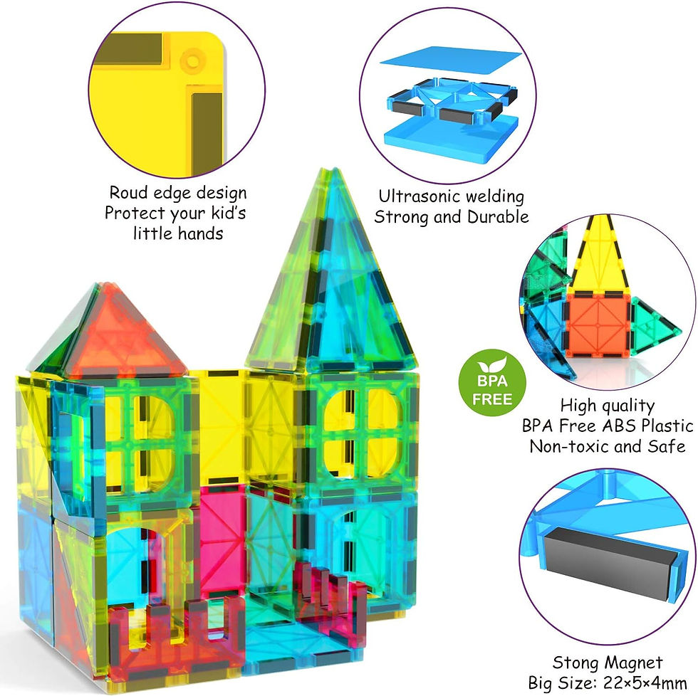 Thumbnail: Jasonwell Magnetic Tiles Kids Magnetic Blocks Building Sets