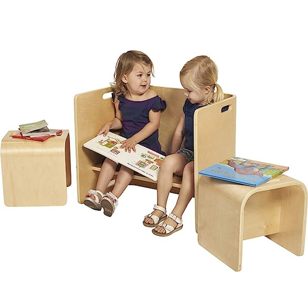 ECR4Kids Bentwood Multipurpose Table and Chair Set 3-Piece