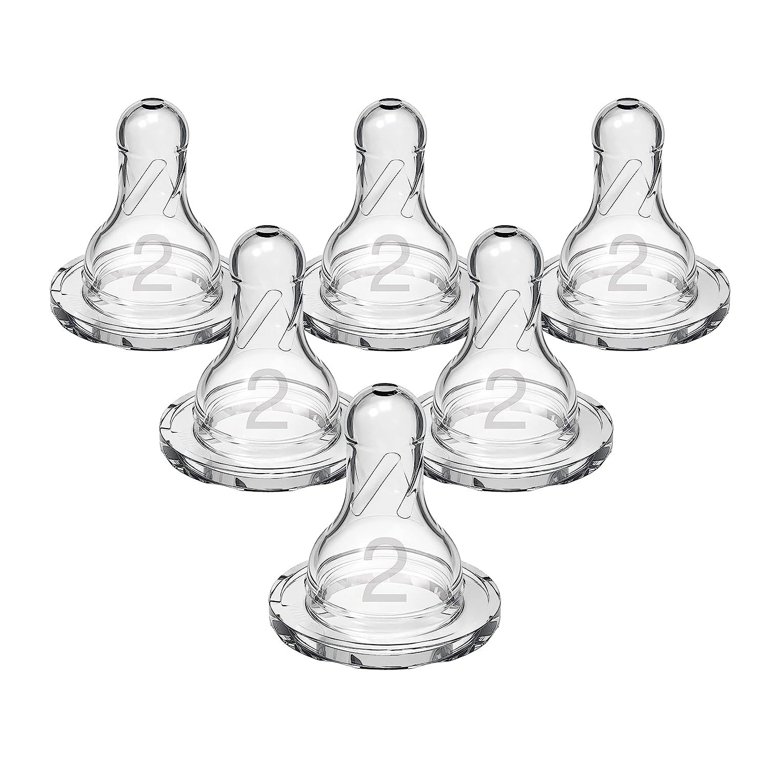 Dr. Brown’s Natural Flow Level 2 Narrow Baby Bottle Silicone Nipple, 6 Count