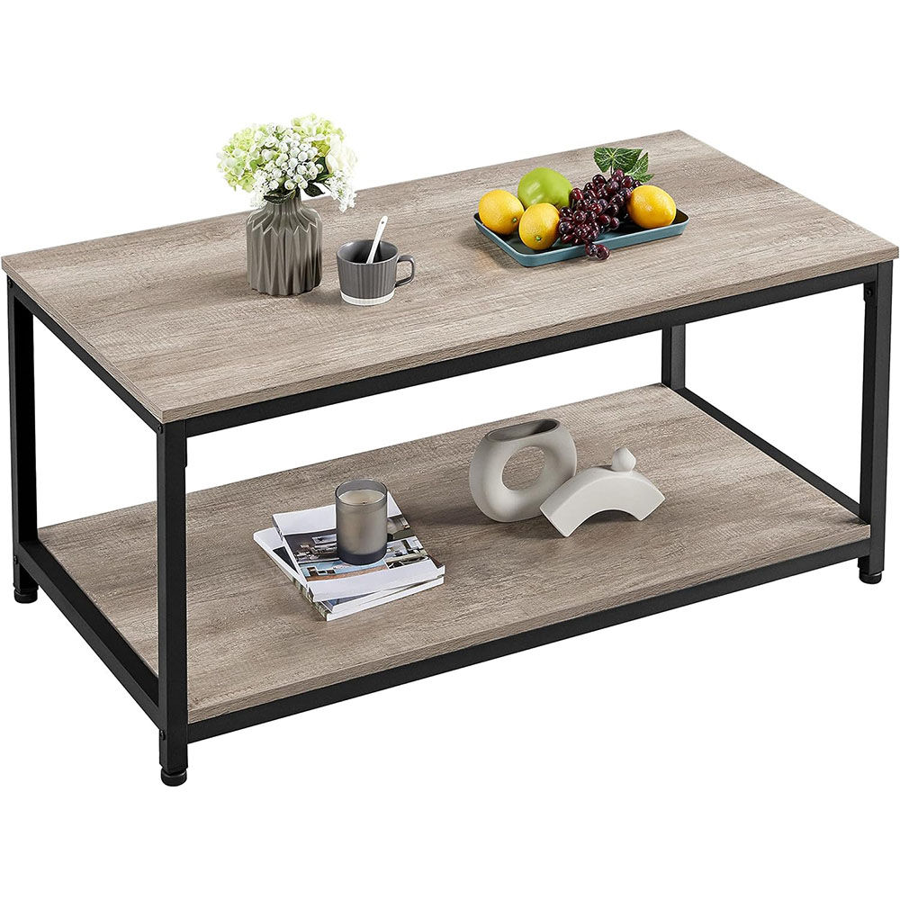 Yaheetech 2-Tier Industrial Wood Coffee Table