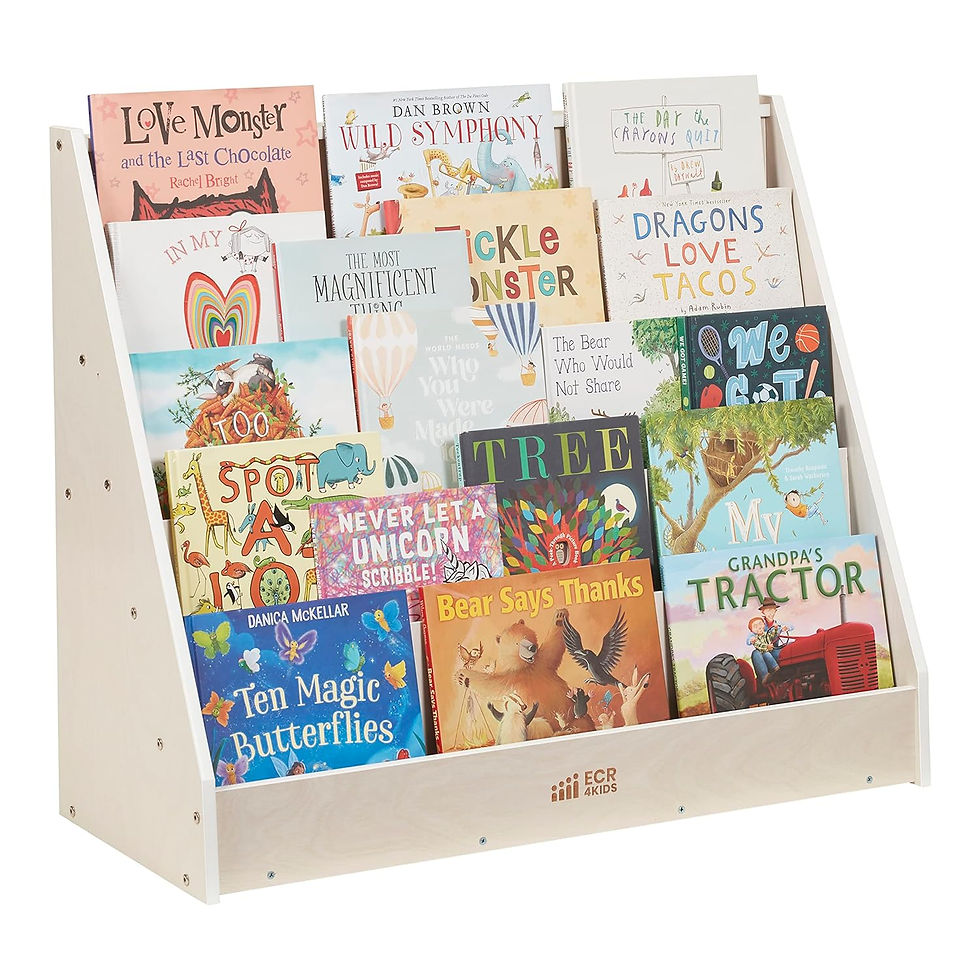 Thumbnail: ECR4Kids Kids Single-Sided Book Display, Classroom Bookshelf, White Wash
