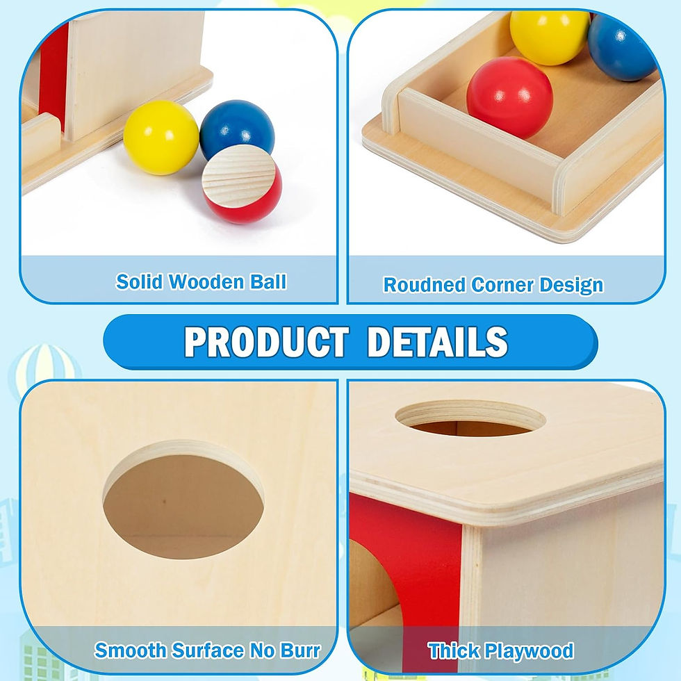 Thumbnail: Adena Montessori Full Size Object Permanence Box with Tray Three Balls (Classic)