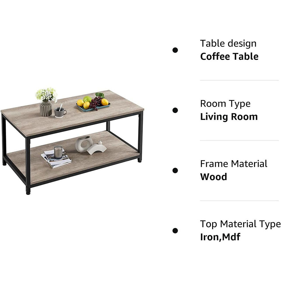 Thumbnail: Yaheetech 2-Tier Industrial Wood Coffee Table
