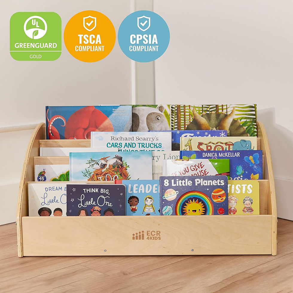 Thumbnail: ECR4Kids Toddler Book Display, Beginner Bookshelf, Natural