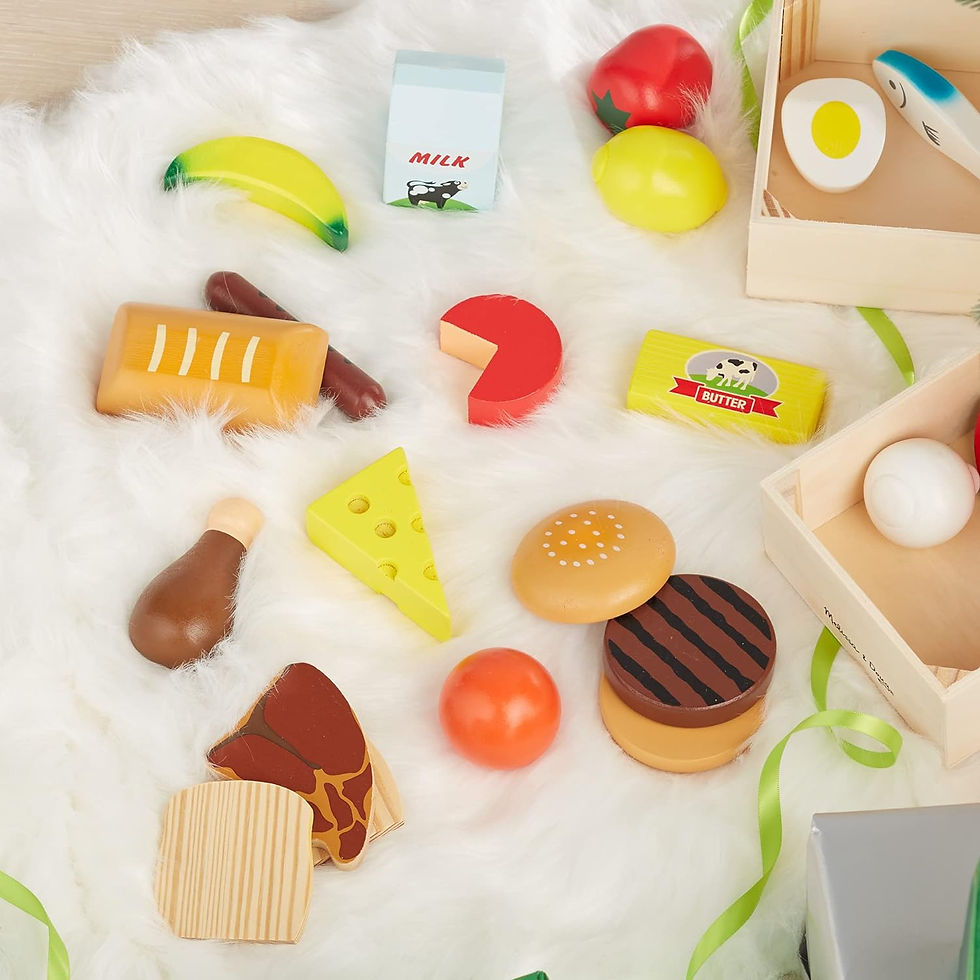 サムネイル： Melissa & Doug Food Groups - 21 Wooden Pieces and 4 Crates