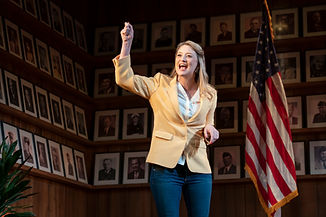 Heidi Schreck in WHAT THE CONSTITUTION MEANS TO ME at Broadway's Helen Hayes Theater. Phot
