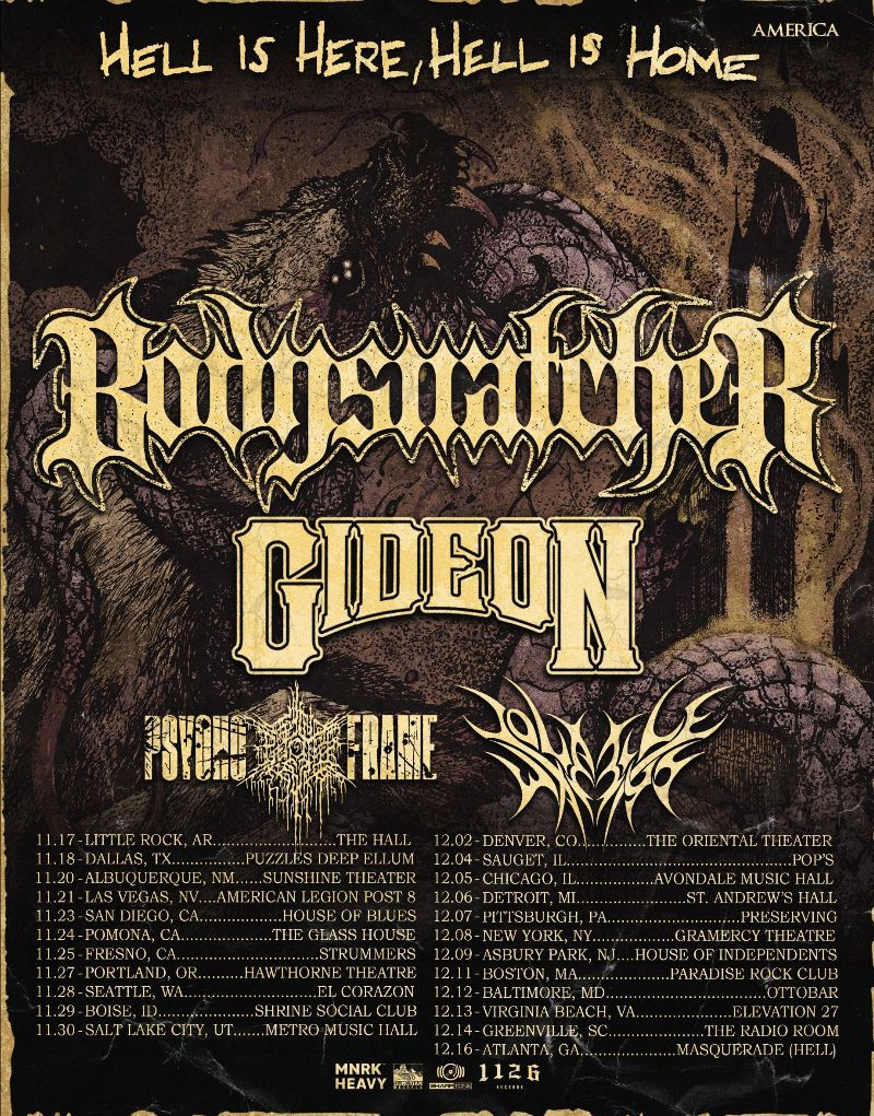 BODYSNATCHER ANNOUNCE U.S. HEADLINING FALL TOUR!