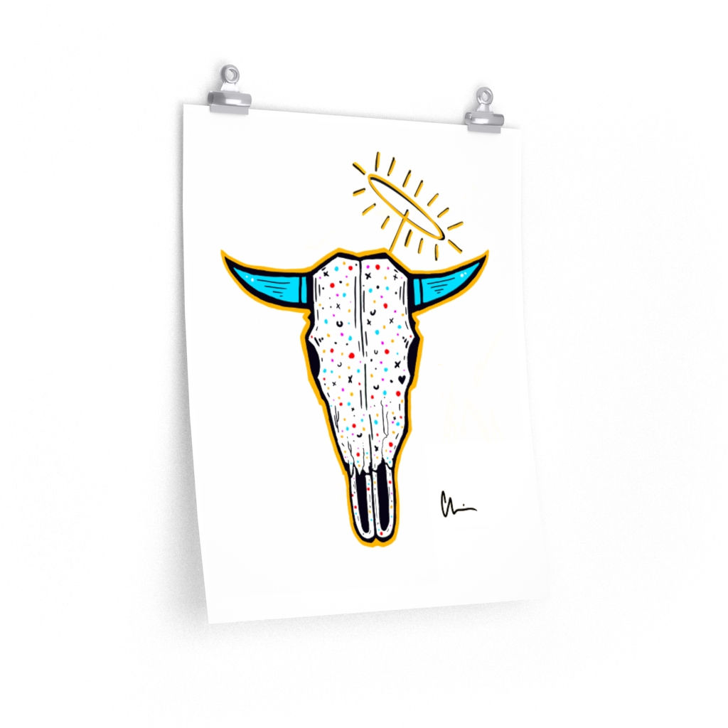 Cow Skull Angel Poster Print