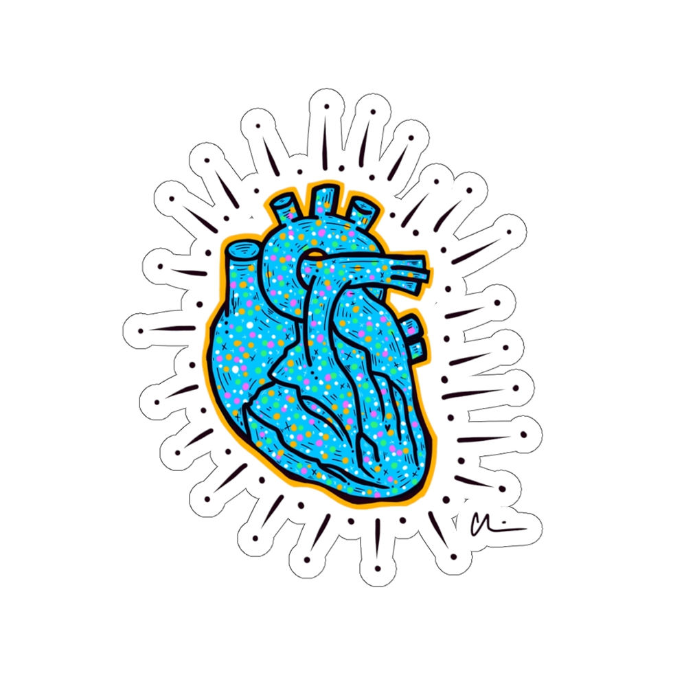 Thumbnail: Blue Anatomical Heart Stickers