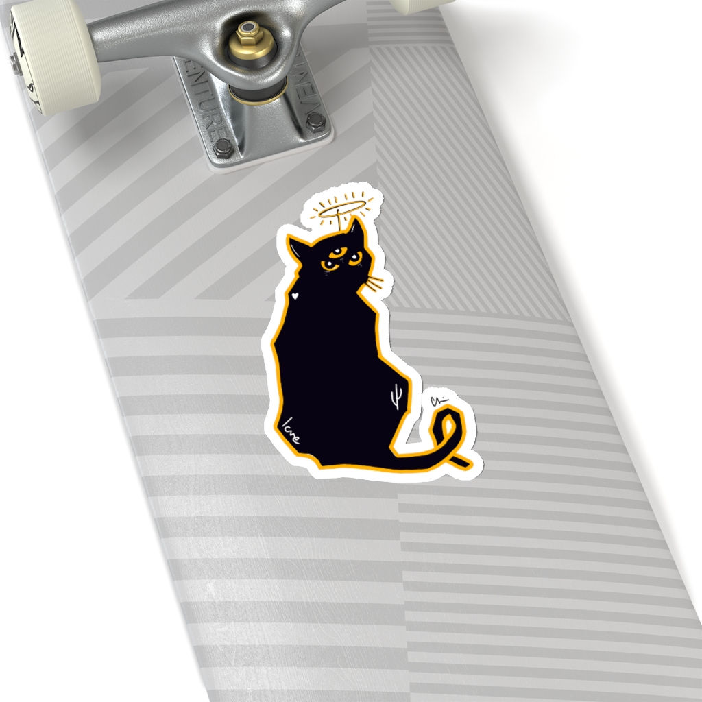 Three-Eyed Black Cat Stickers