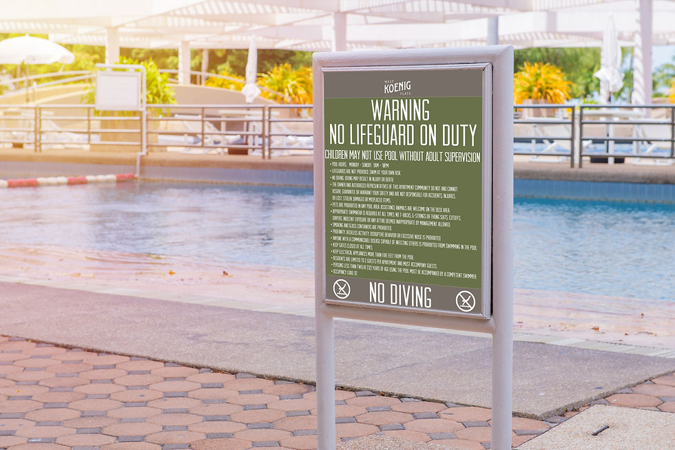KOENIG Apartments Pool Sign