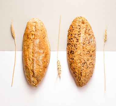 two loaves of rustic bread