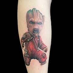 Tattoo, Arm, bein, Groot, Realistic, Realismus, Farbrealismus
