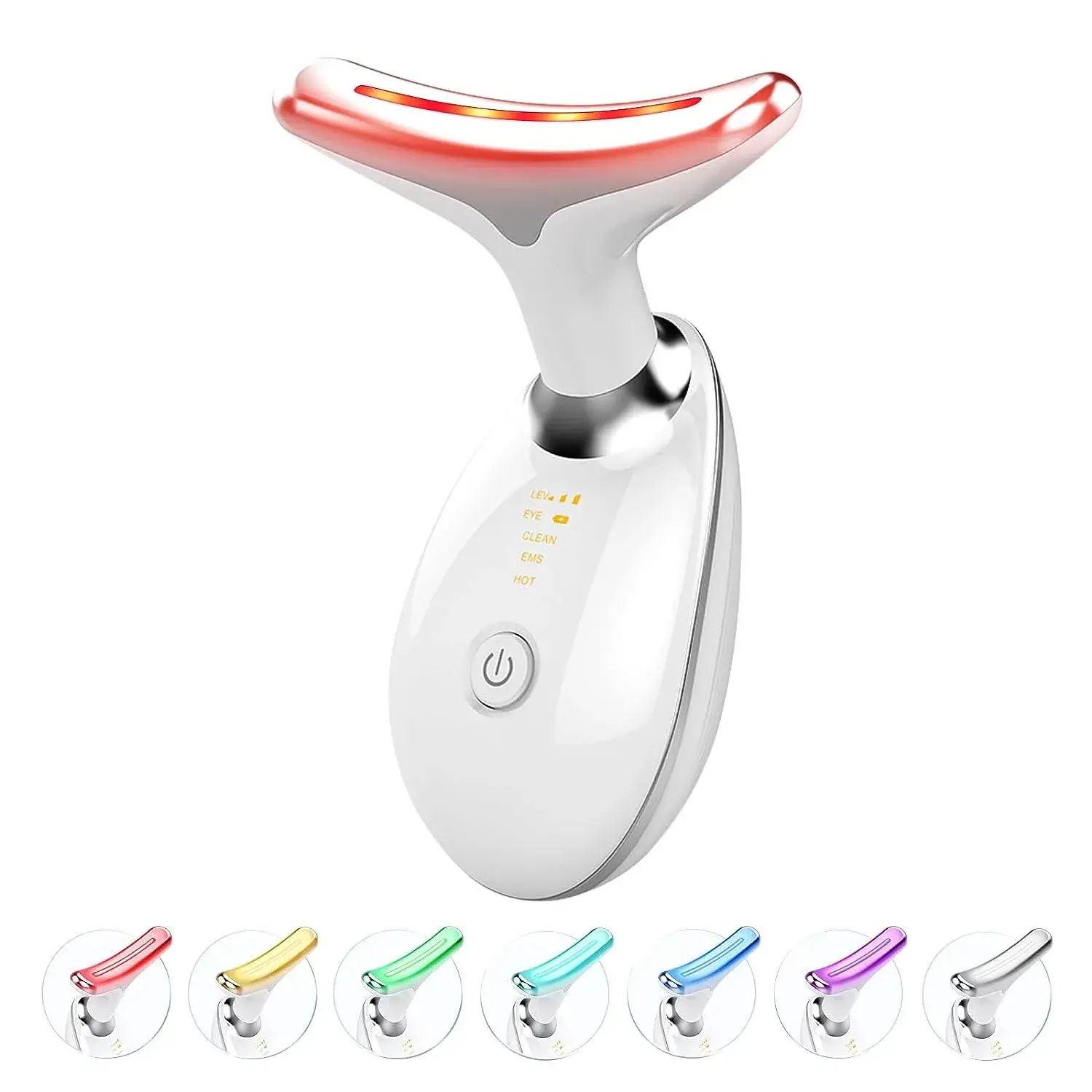 7 Color Neck Face Lifter Ems Neck Face Lifting Massager Skin Tighten Device Led