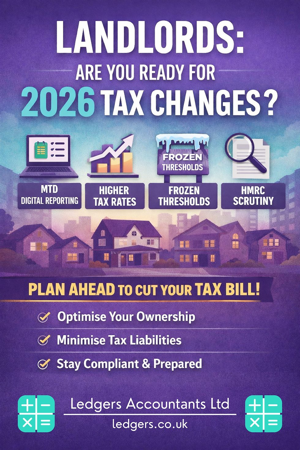 Graphic image showing changes to UK taxes for landlords