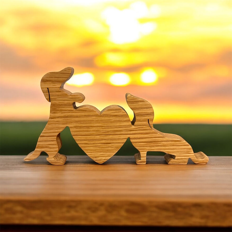 Thumbnail: Two Wood Dachshunds with a Heart