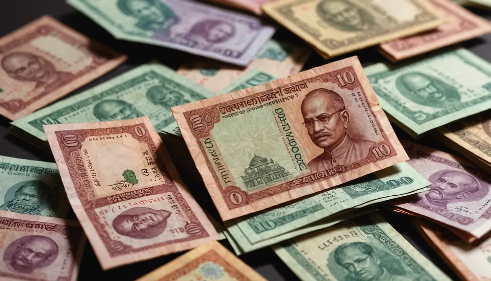 Stacks of traditional Indian currency notes, highlighting the continued preference for cash among the boomer generation.